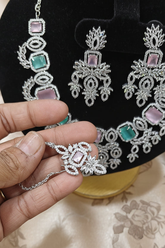 Gold Plated premium CZ Necklace Set