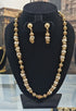 Gold Plated Long Necklace Set with Gundu and Pearls