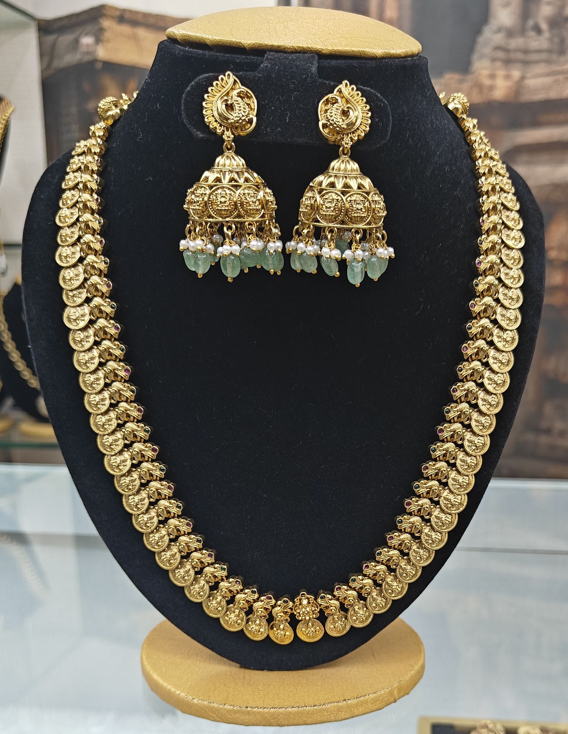 Gold Plated Premium Long Kasu Necklace