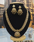Premium Gold Plated Long CZ Temple Necklace Set