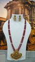 4 Line Onion Onyx with pearls Ashta Lakshmi Pendant with earrings