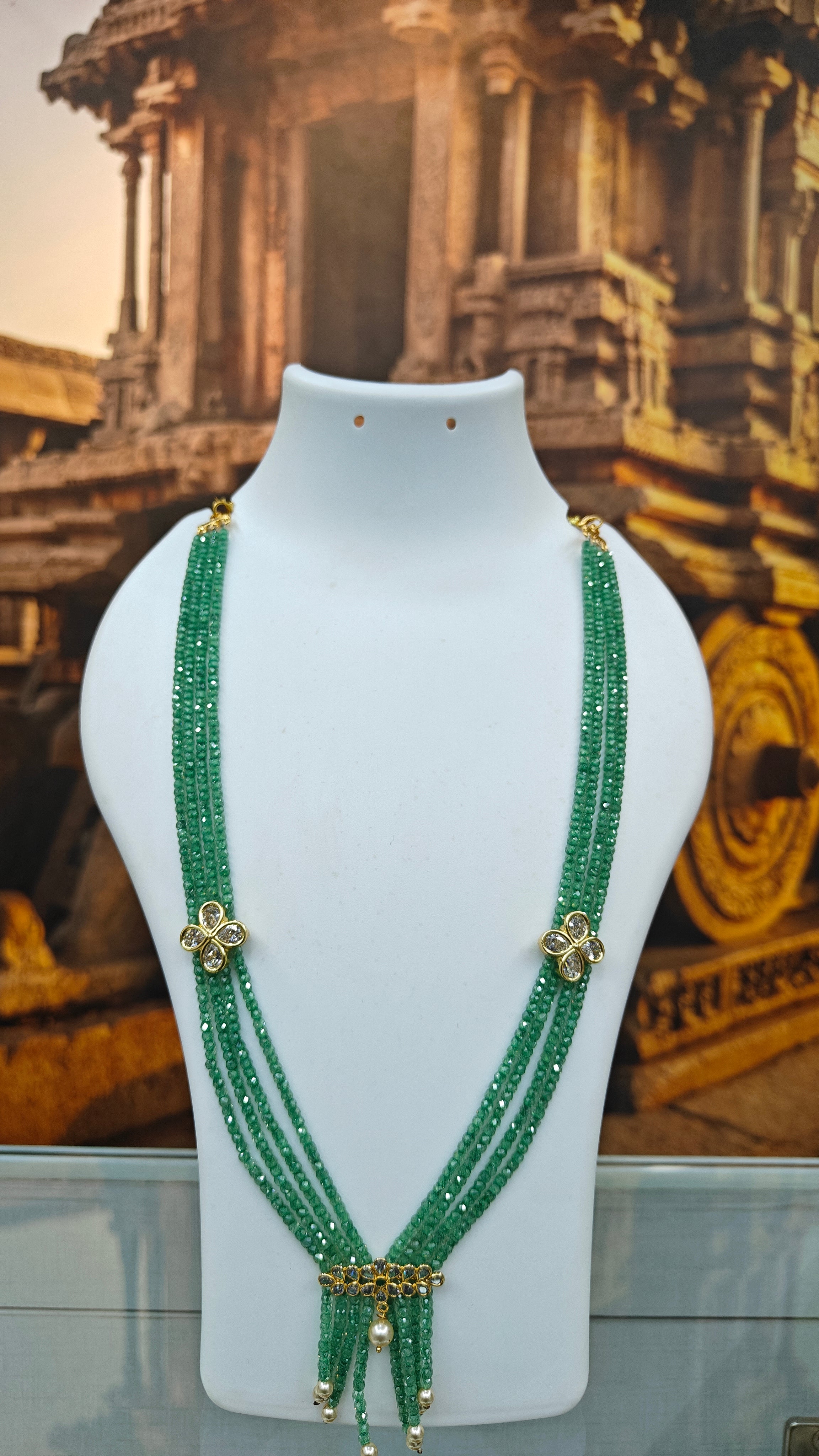 4 line light green colour Maala