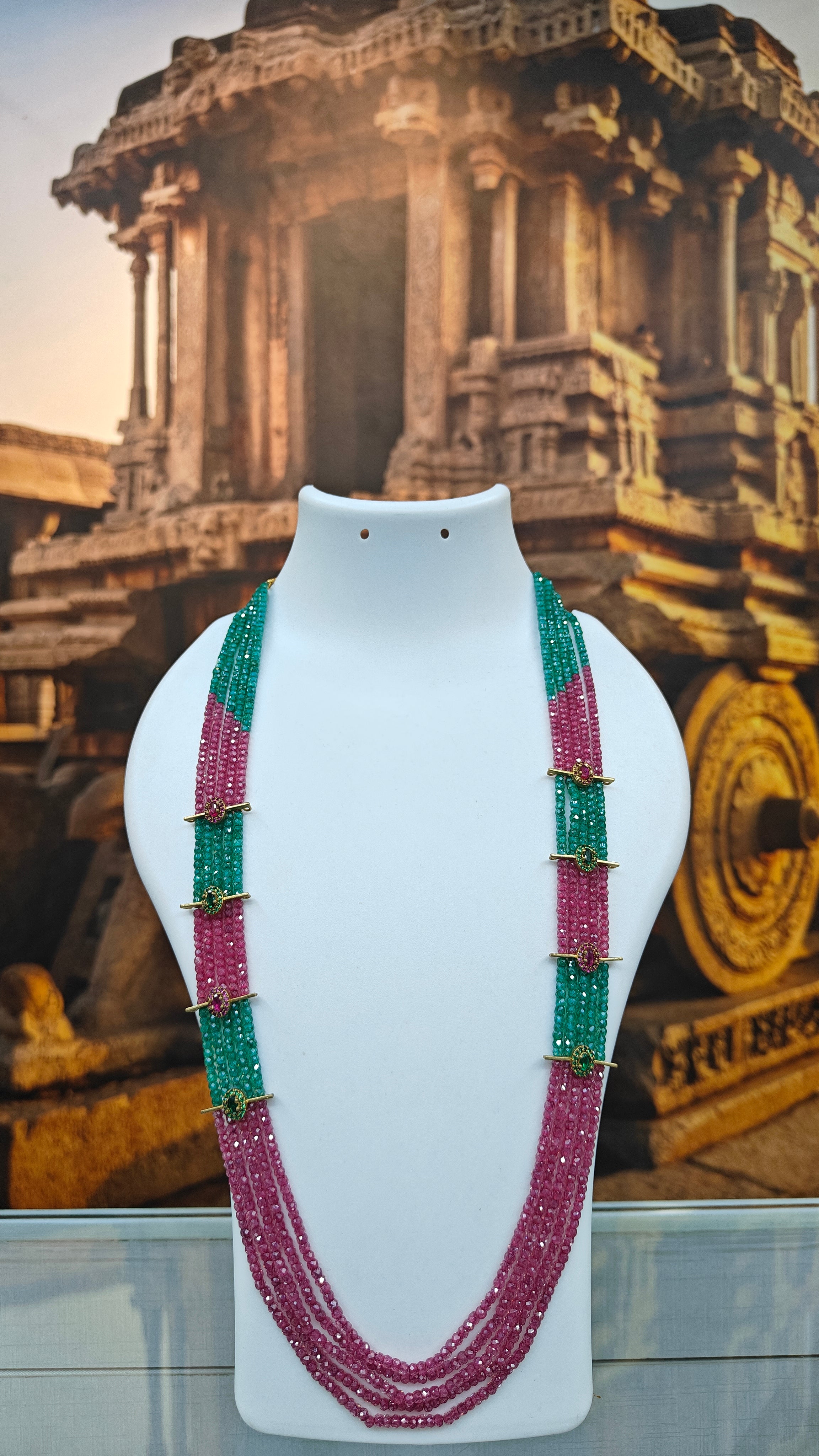 5 line Only stone maala with 4 pairs of simple MOPU