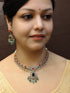Premium Sayara Collection Elegant CZ Necklace Set with coral