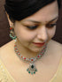 Premium Sayara Collection Elegant CZ Necklace Set with coral