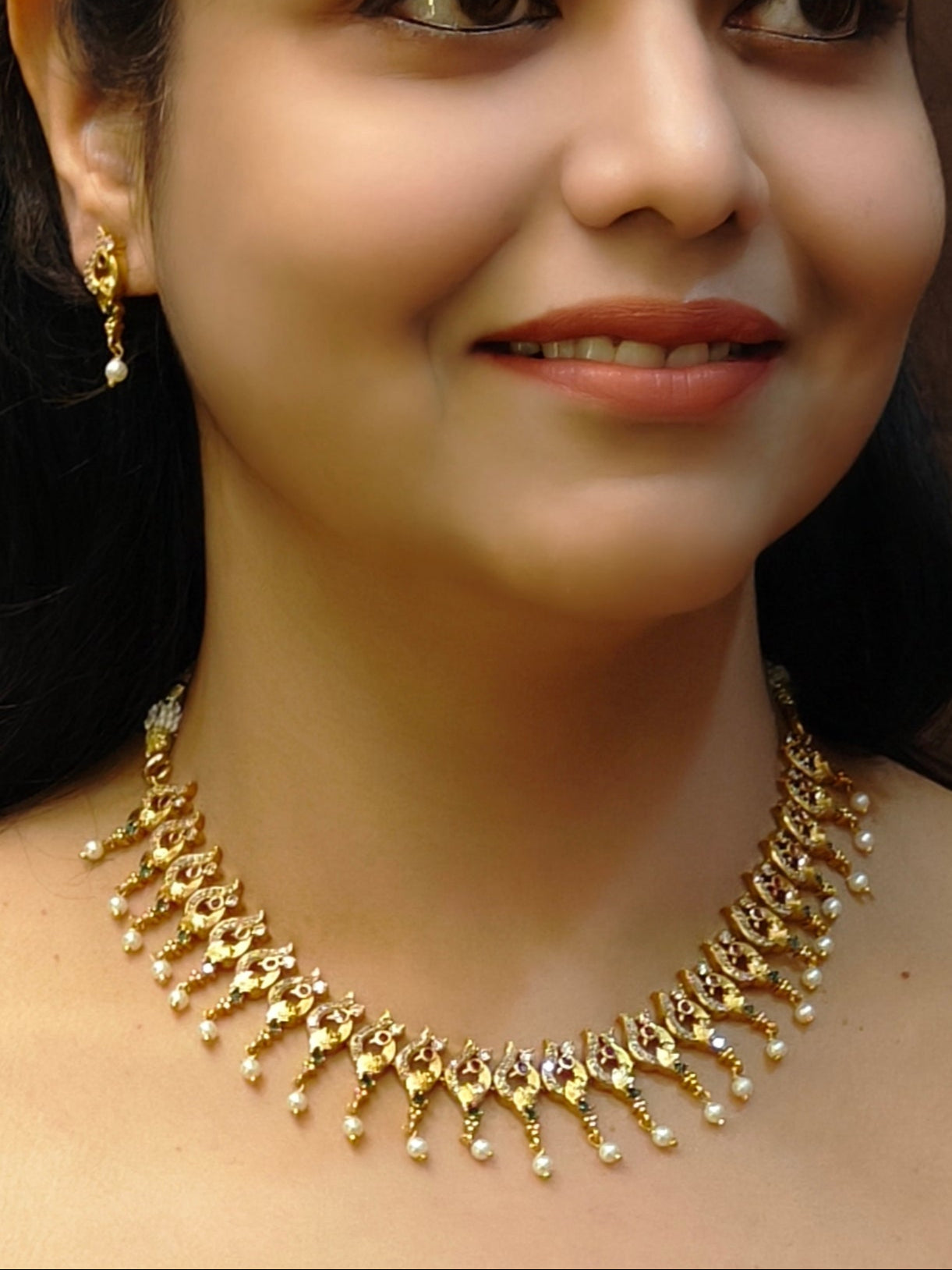 Premium Sayara Collection Trendy CZ Short Necklace Set