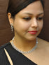 Silver plated/White Gold Plated Premum Trendy Simple CZ Necklace set