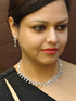 Silver plated/White Gold Plated Premum Trendy Simple CZ Necklace set