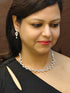 Silver Plated/White Gold Plated Premum Trendy Simple CZ Necklace set