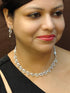 Silver plated/White Gold Plated Premum Trendy Simple CZ Necklace set