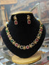 Gold Plated Multicolour CZ Necklace Set  0825