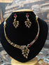 Gold Plated Multicolour Peacock CZ Necklace Set  0825