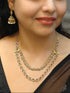 Premium Antique peacock motif Double Layer CZ Necklace Set  0825