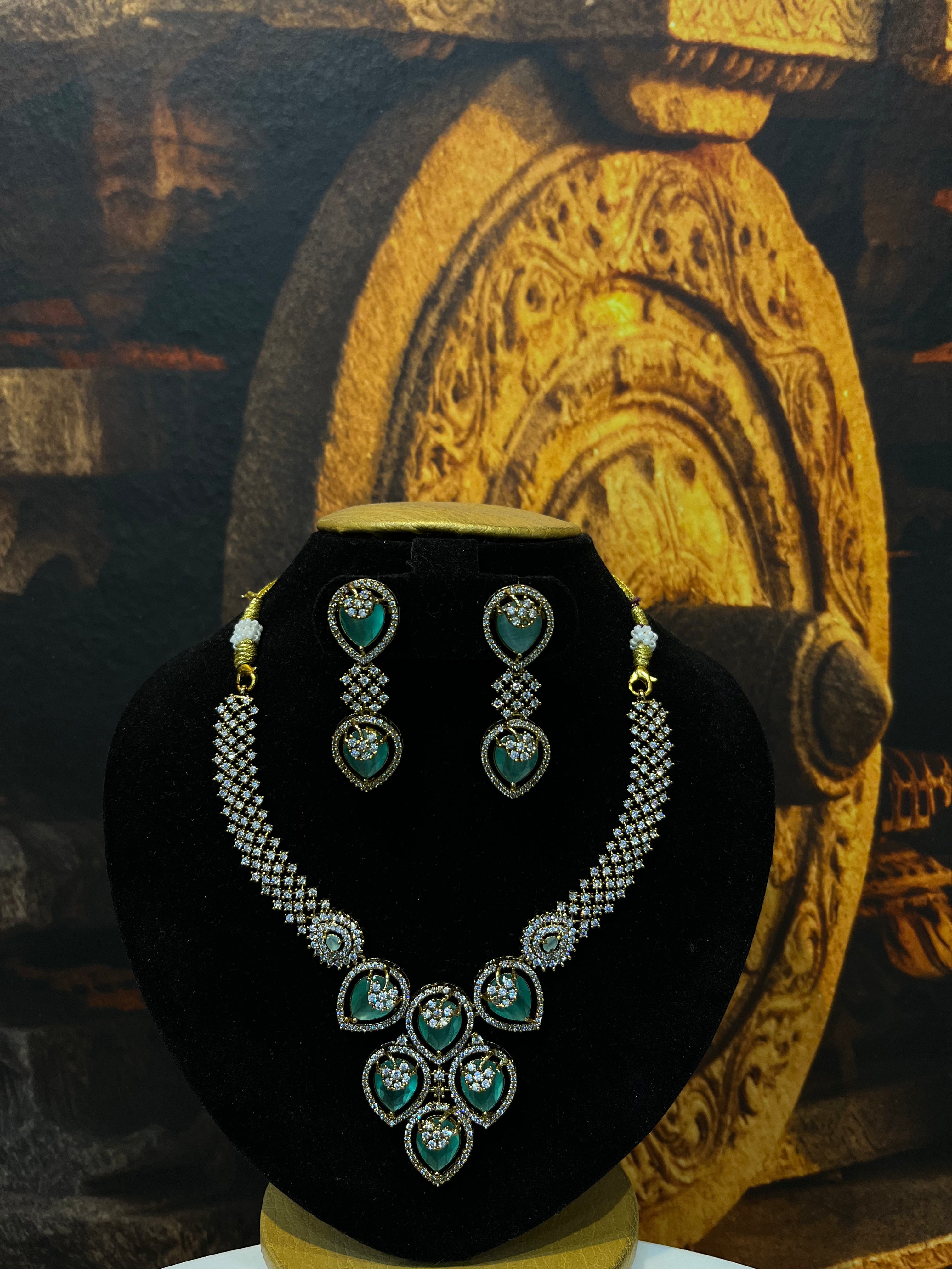 Victorian Premium CZ Short necklace Set