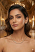 Long 23 inches white cz stones long necklace set
