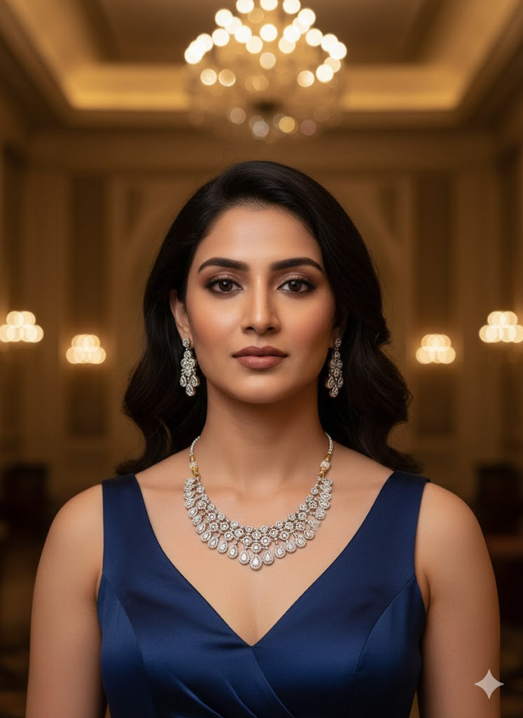 Victorian Premium CZ Short necklace Set