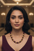 Maroon Dubel Natural stones with Handmade gundu balls Necklace 21 inches