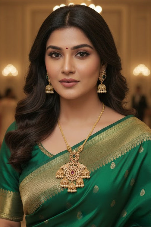 Premium Jhumka Pattern CZ Necklace Set