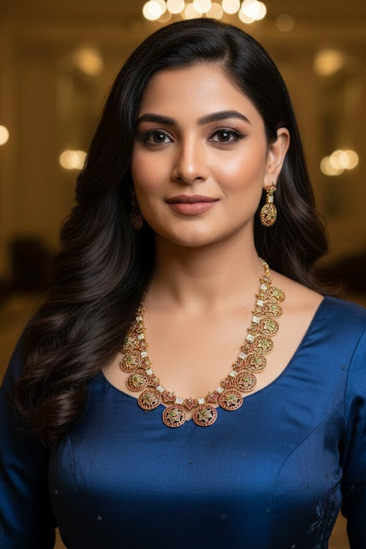 Premium Jadau Long necklace Set