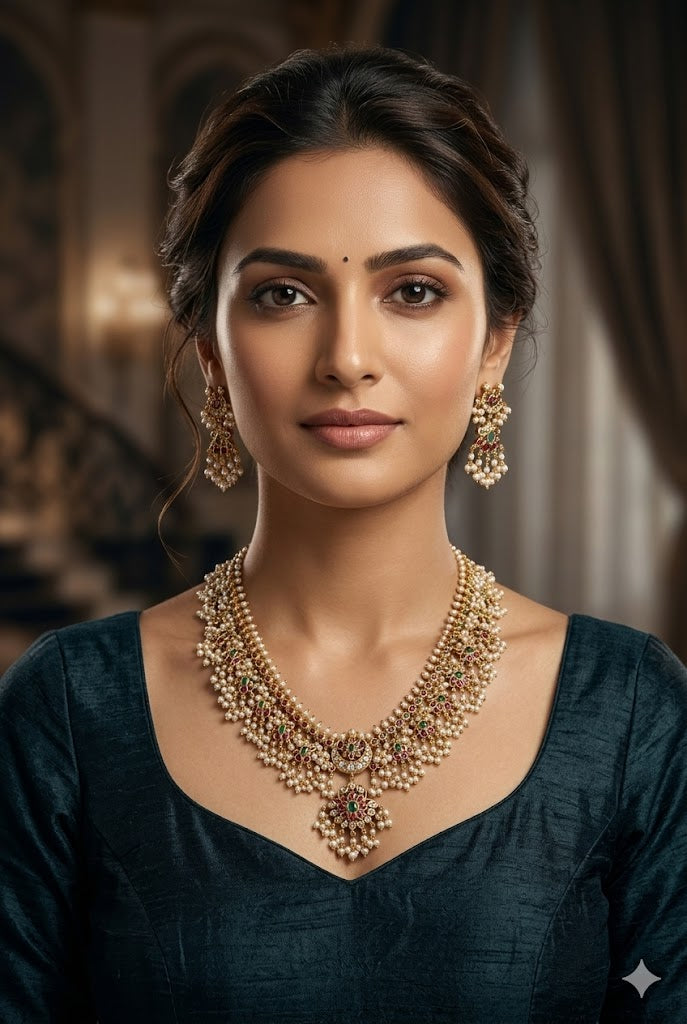 Premium Guttapasulu Jadao Long necklace Set