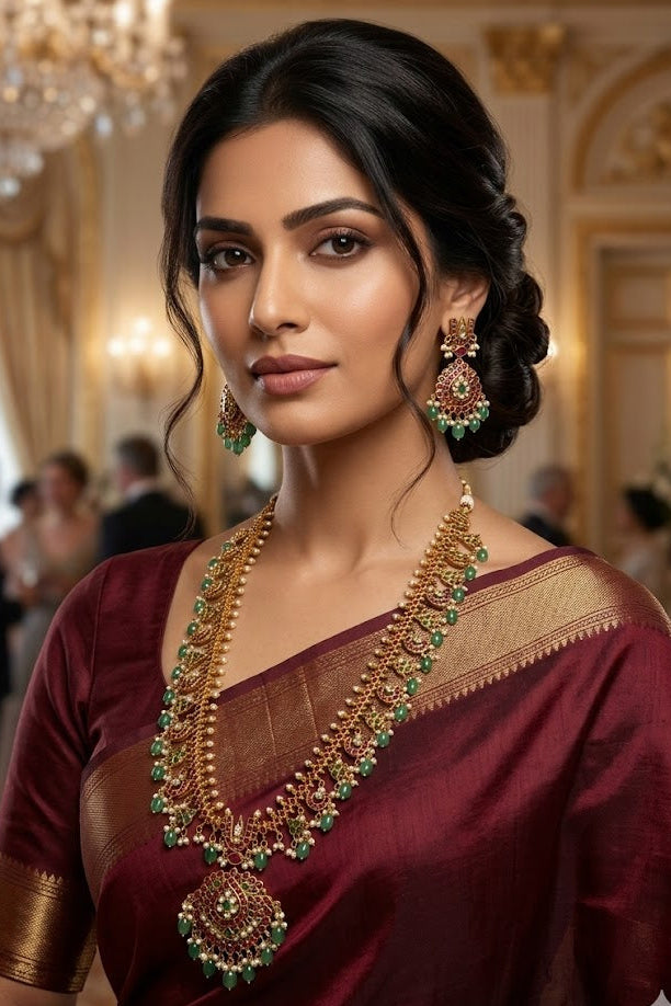 Traditional Premium Jadau Long necklace set