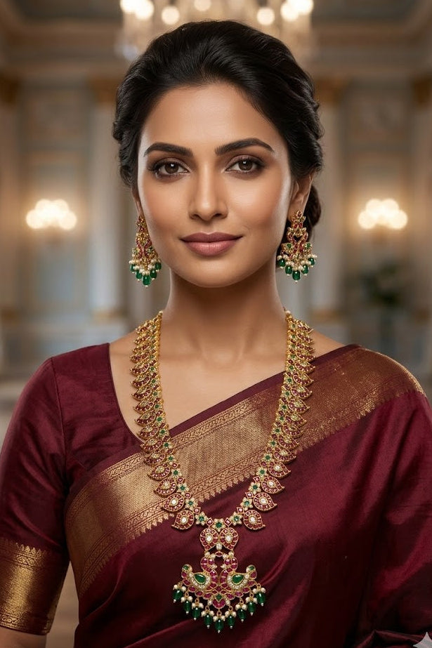 Traditional Premium Jadau Long necklace set