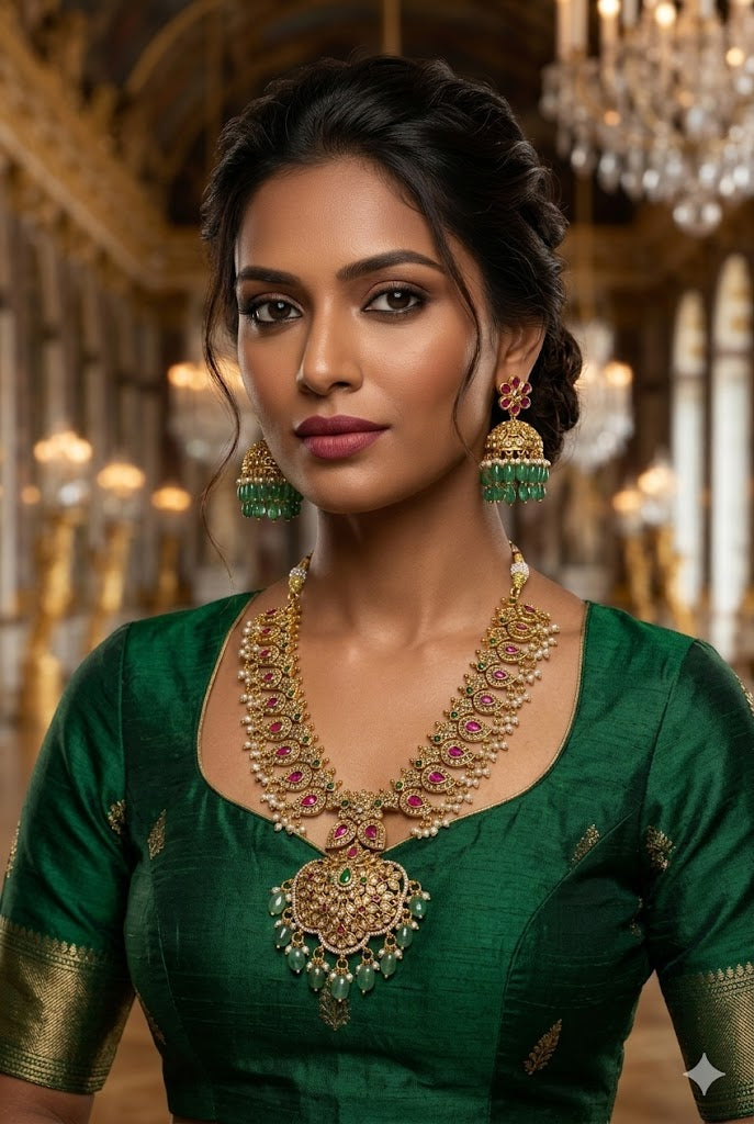 Premium Jadau Short necklace Set