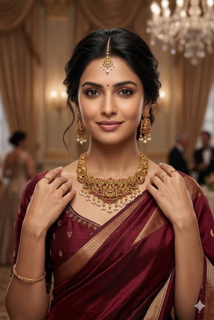 Premium Gold Plated Short necklace Set