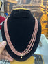Three Line 2/3 crushed batti  with Swarovski Pearl Mala Necklace