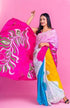 Imported  cotton  Work Saree With  Digital Print Blouse Baglouri silk 16266N