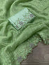 JUTE Organza Saree Multi Embroidery Work With Stone & Raw Silk 16906N
