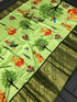 Kalamkari butter Semi-crepe silk soft With heavy viscos jari boder saree 17469n - Griiham