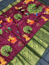 Kalamkari butter Semi-crepe silk soft With heavy viscos jari boder saree 17469n - Griiham