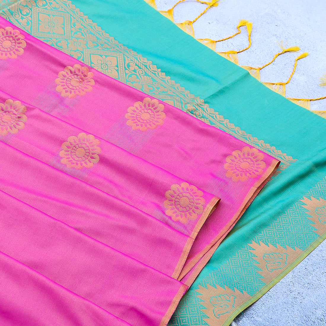 Kanchipuram Mysore Semi-silk saree Borderless 14586N
