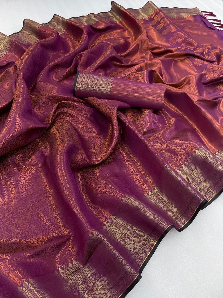 Kanchipuram Semi-silk With beautiful Border saree 16782N
