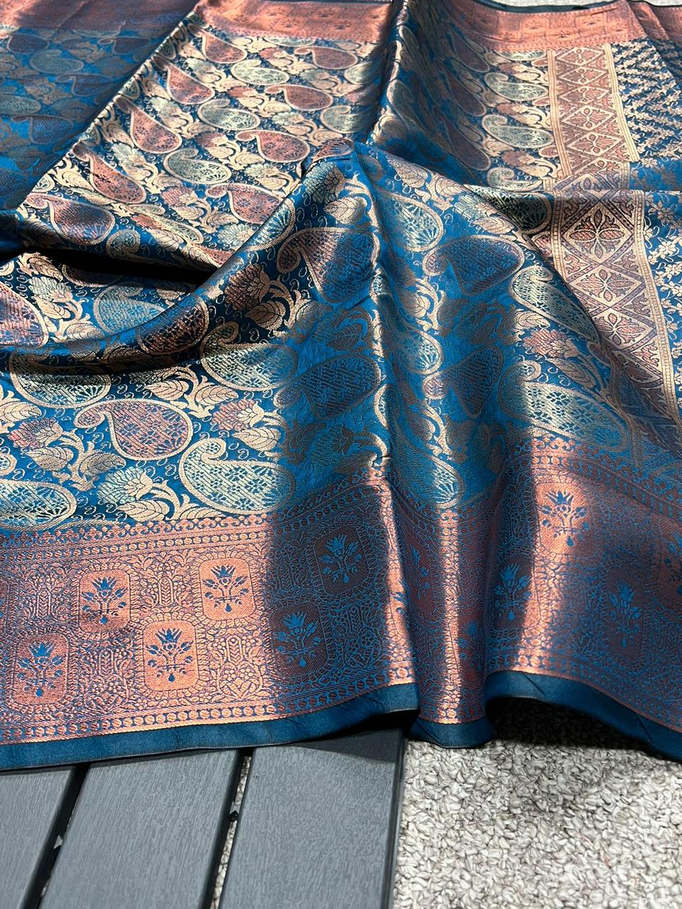 Kanchipuram Semi-silk With beautiful Border saree 16796N