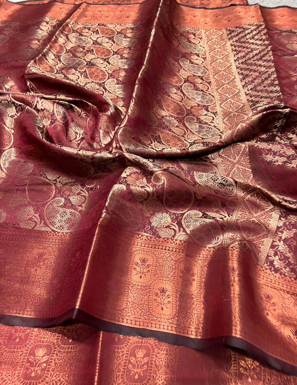 Kanchipuram Semi-silk With beautiful Border saree 16796N
