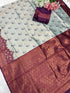 Kanchipuram Tissue Semi Silk copper zari work Sarees 20453N