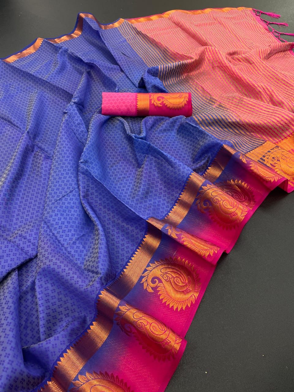 Kanjivaram Soft Semi-Silk in Exclusive Border Design Saree 22639N