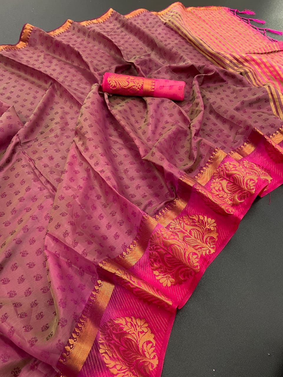 Kanjivaram Soft Semi-Silk in Exclusive Border Design Saree 22699N