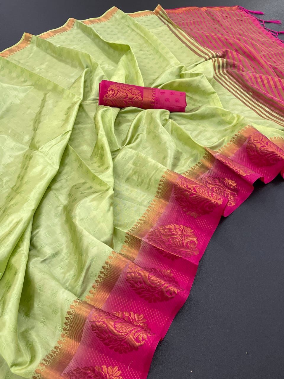 Kanjivaram Soft Semi-Silk in Exclusive Border Design Saree 22699N