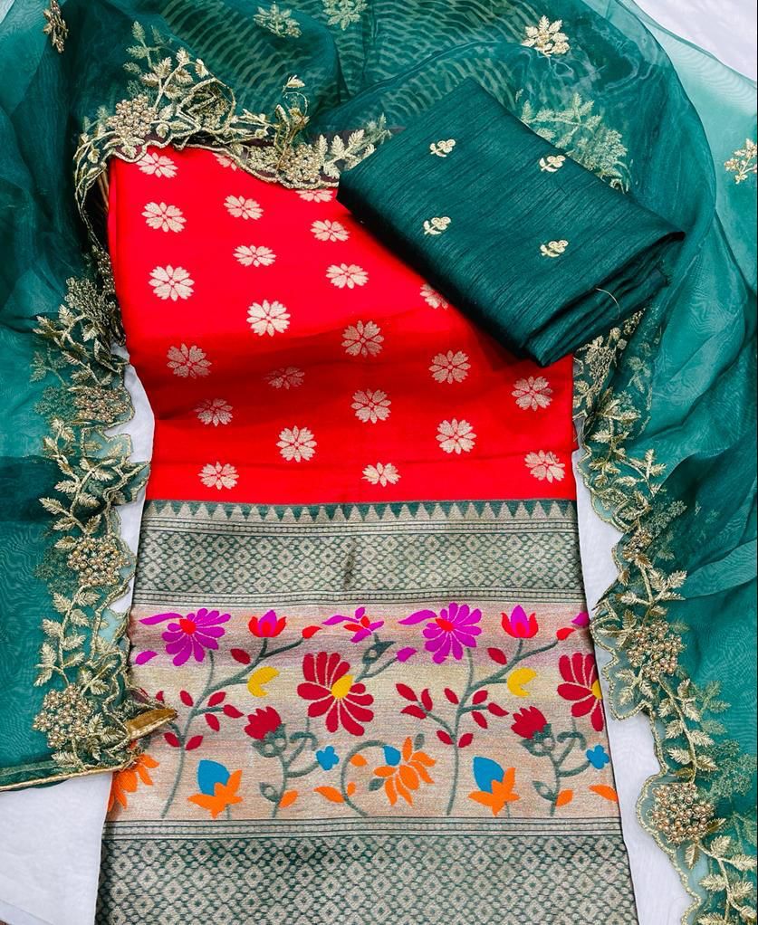 Kanjiveram Pure Semi-Silk Zari Lehanga Half Saree With Beautiful Blouse22288N