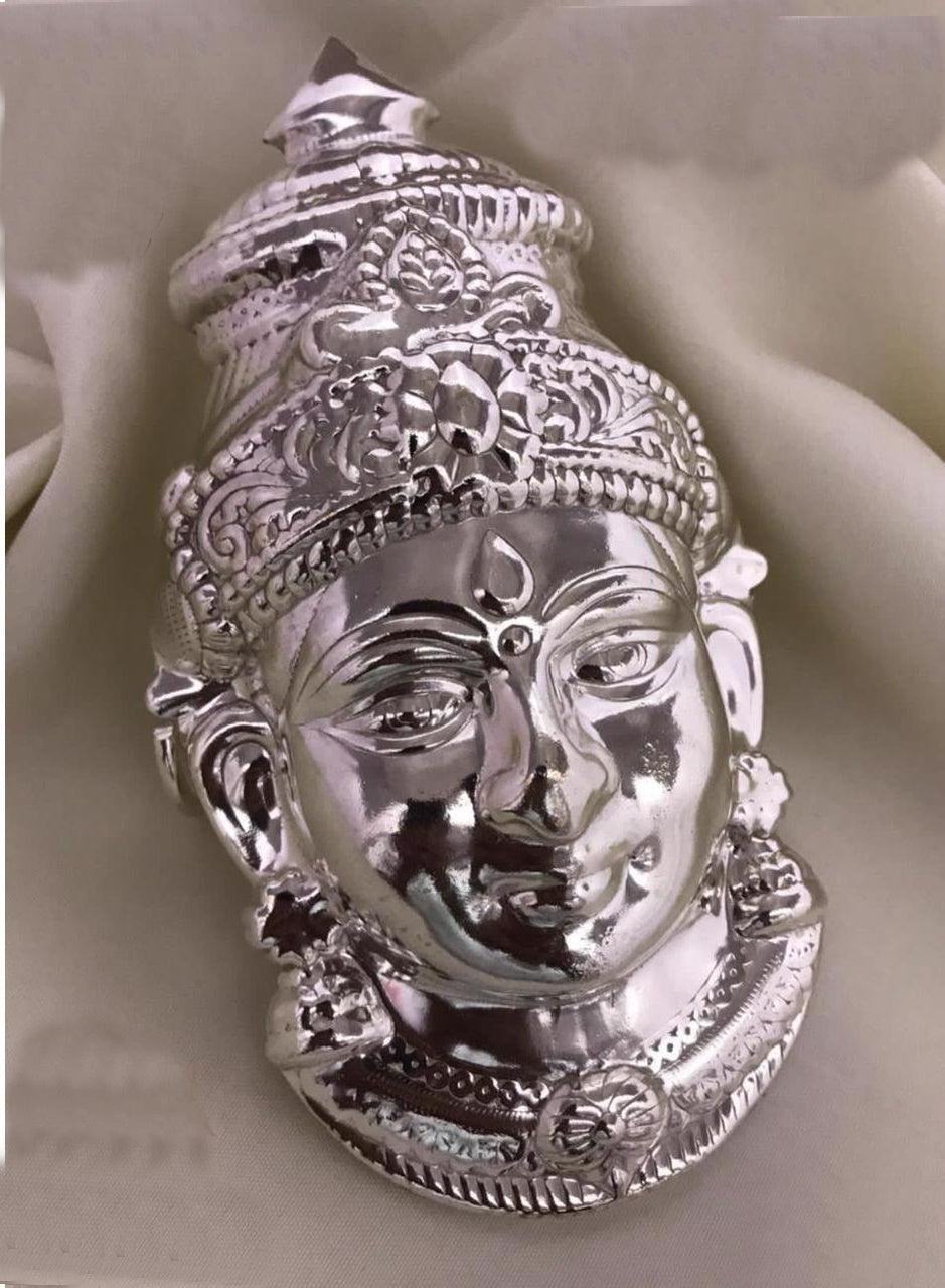 Maha Vara Laxmi Goddess Face German silver plated with Mukut 8387N