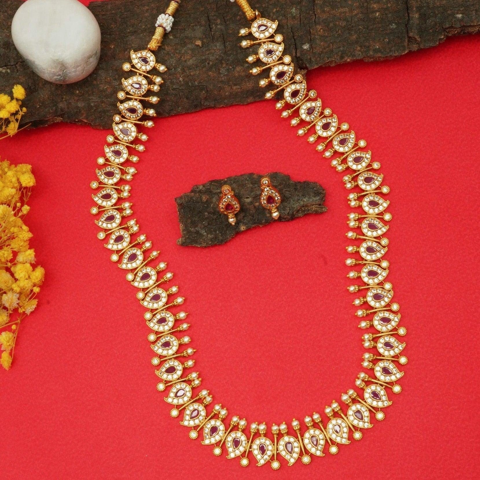 Mango motif close seting Long Necklace 10102N - Griiham