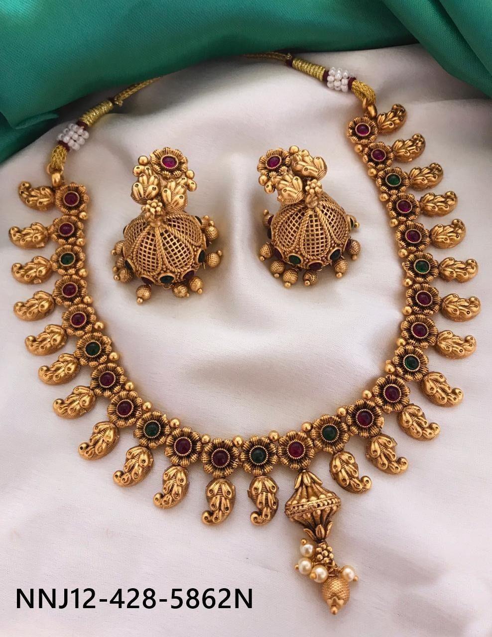 Matt Finish Elegant Short Necklace Set 5862N