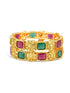 Matt Gold Finish square Stone Bangle Latest Design Collection Set of 2 10205B - Griiham