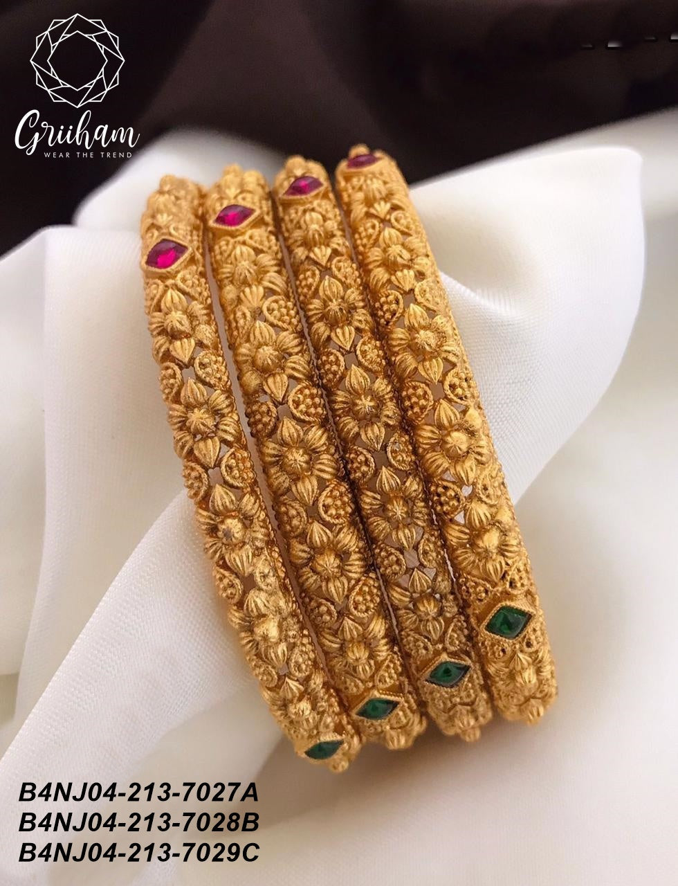 Matt gold set of 4 bangles 7027A