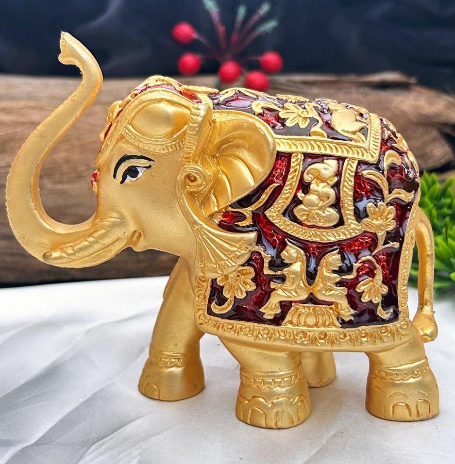 Matt silver Plated single elephant marble idol 10cm Height - Griiham