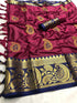 Mercerised Cotton Silk in Exclusive Border Design With Embroidery Saree 17748N