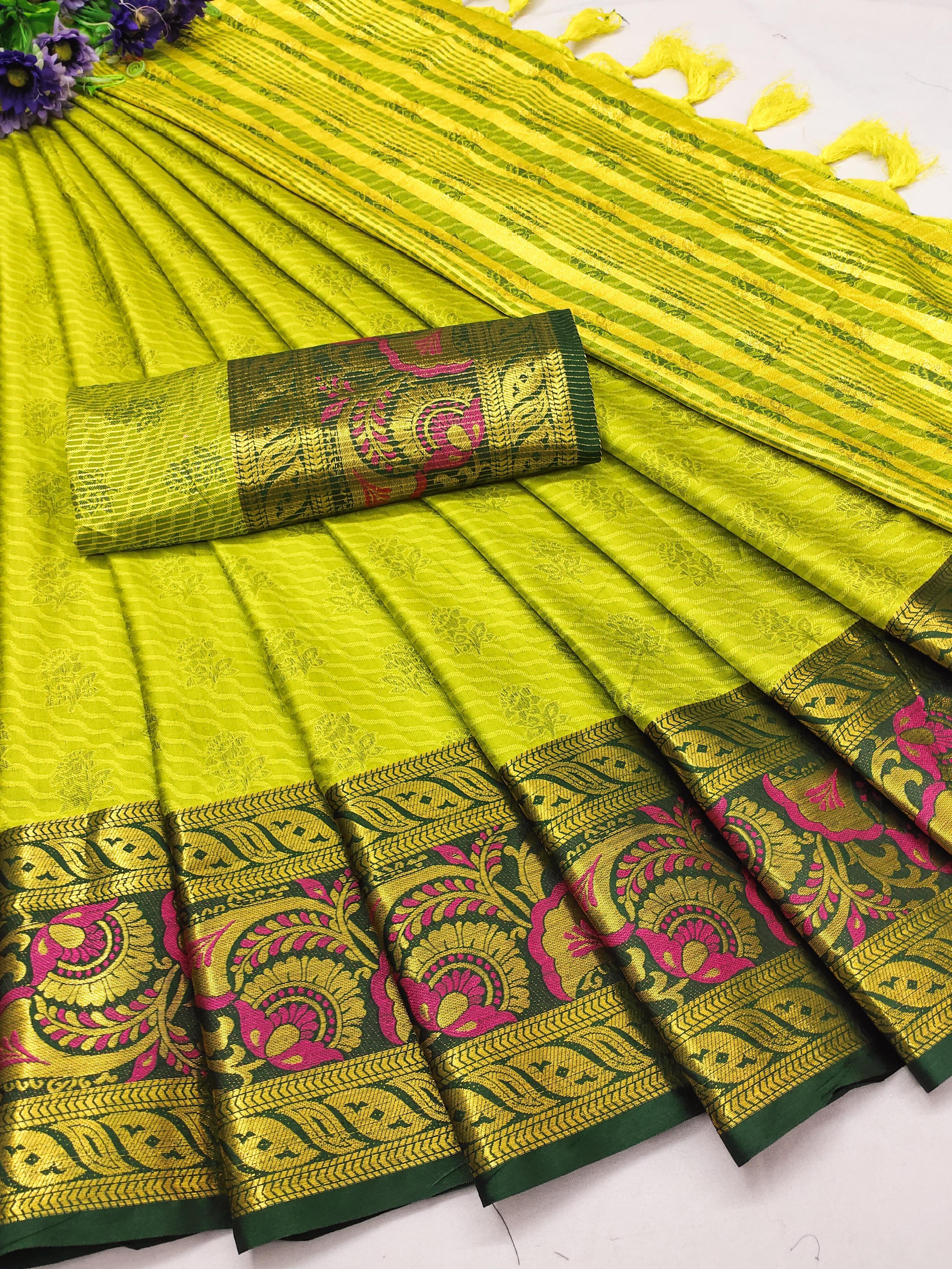 Mercerised Semi Cotton Silk in Exclusive Border Design Saree 21231N